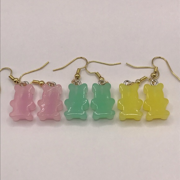 Skeleton Gummy Bear Handmade Earring Set Perfect for Halloween - Picture 7 of 8